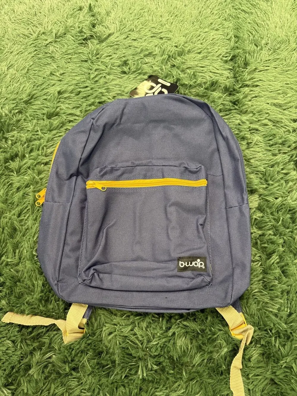Bwap Kids Mini Backpack Blue Yellow Zipper School Travel Daypack New with Tags